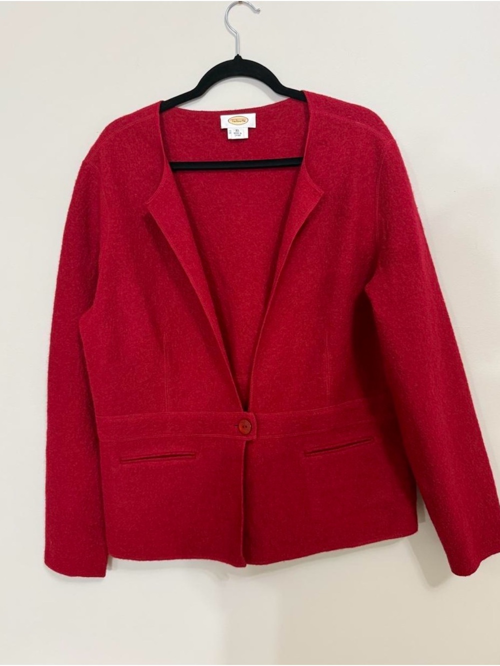 Talbots Red Single-Button 100% Wool Blazer